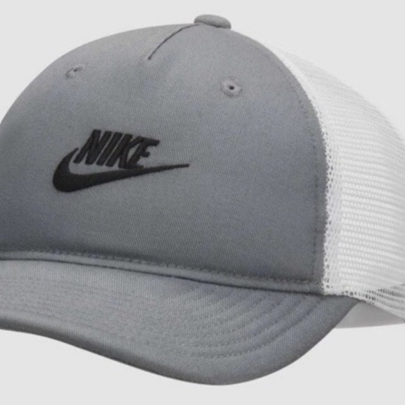 Nike Rise Structured Trucker Cap Hat Smoke Gray S/M Unisex Embroidered Logo - Picture 7 of 7